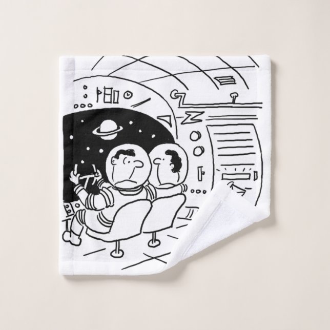 Toalha De Rosto Cartoon de nave espacial com entrega de cartas (Pano de lavar)