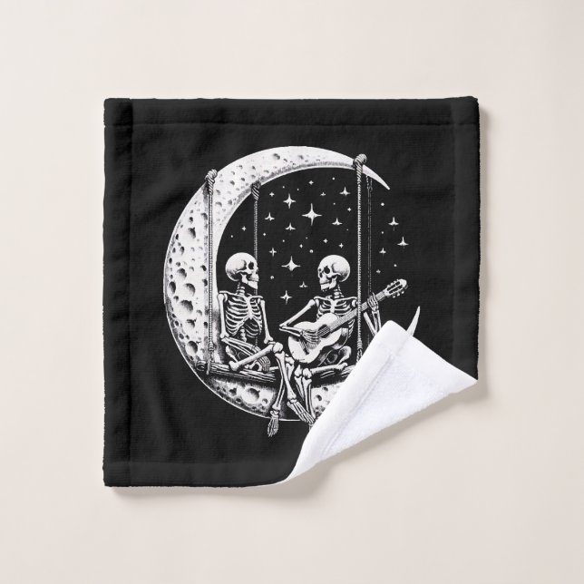 Toalha De Rosto Casal de Esqueletos Gaita Lunar (Pano de lavar)