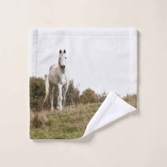 Toalha De Rosto Cavalo branco (Pano de lavar)
