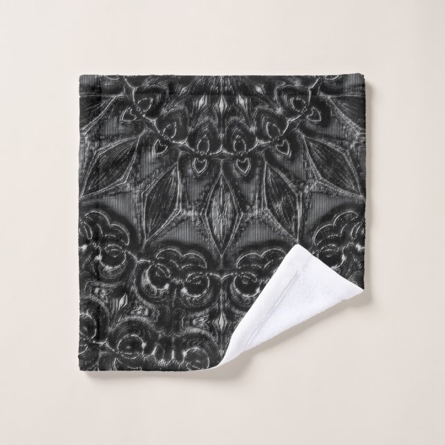 Toalha De Rosto Charcarvão Mandala (Pano de lavar)