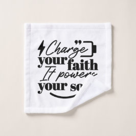 Toalha De Rosto Charge Your Faith – Christian Inspirational Quote 