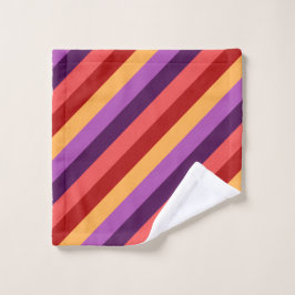Toalha De Rosto Cherry Red Violet Stripes Washington