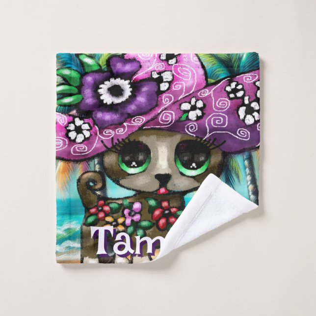 Toalha De Rosto Chihuahua Cachorros Palmeiras personalizadas (Pano de lavar)