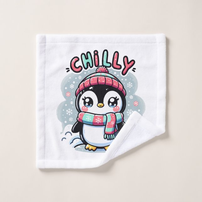 Toalha De Rosto Chilly Penguin Snowy Scarf Hug (Pano de lavar)