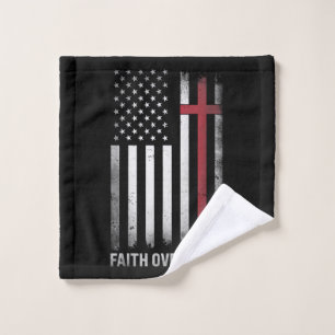 Toalha De Rosto Christian EUA Flag American Cristo Faith Over F