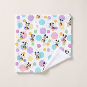 Toalha De Rosto Chuva de Bebê de Mickey Mouse com Bolinhas vermelh