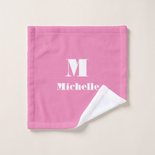 Toalha De Rosto Clássico - Chic Name Initial Letter Pink