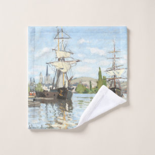 Toalha De Rosto Claude Monet. Navios a voar no Sena em Rouen