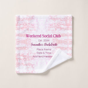 Toalha De Rosto Clube social de fim de semana rosa brilho despedid