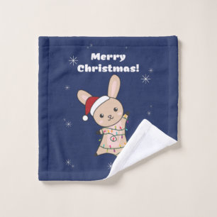 Toalha De Rosto Coelhinha Feliz Natal Animais de inverno Coelhos L