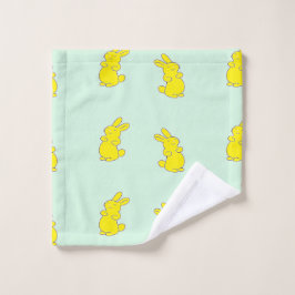 Toalha De Rosto Coelhinhos amarelos felizes no chalé