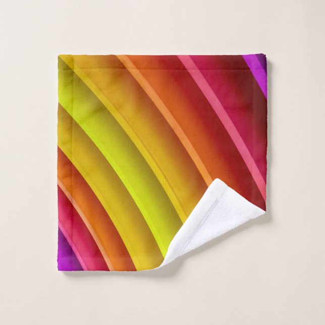 Toalha De Rosto Coluna arco-íris púrpura, vermelha e amarela (Pano de lavar)