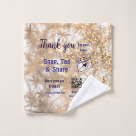 Toalha De Rosto Compartilhamento de etiqueta Snap mídia social q r