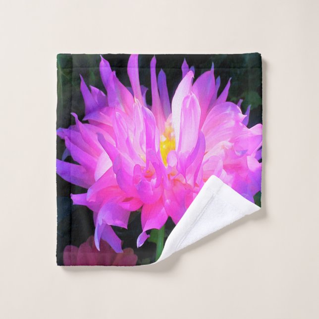 Toalha De Rosto Cor-de-rosa estonteante e cacto roxo Dahlia (Pano de lavar)