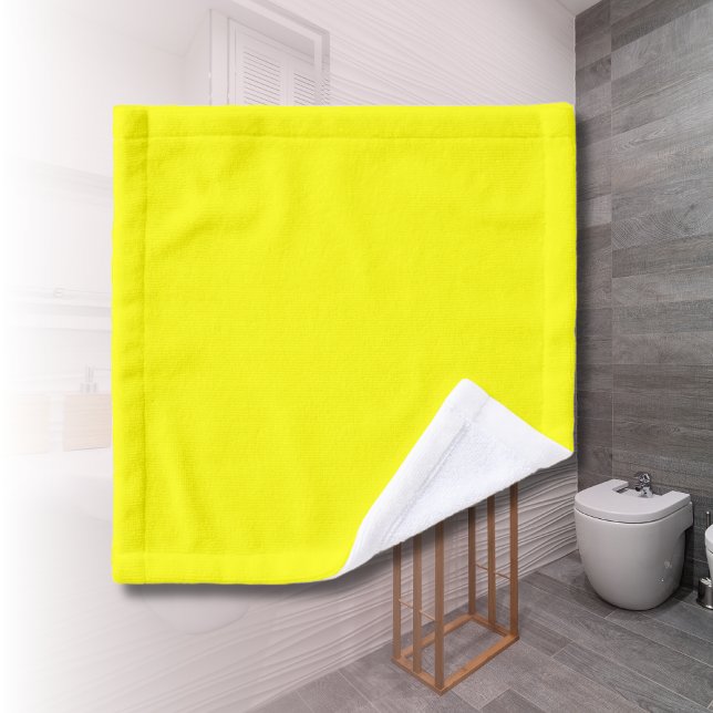 Toalha De Rosto Cor Sólida Neon Amarelo | Clássico (Criador carregado)