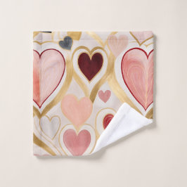 Toalha De Rosto Corações de Amor