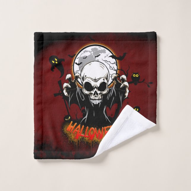 Toalha De Rosto Crânio com dentes afiados e ameaçadores (Pano de lavar)