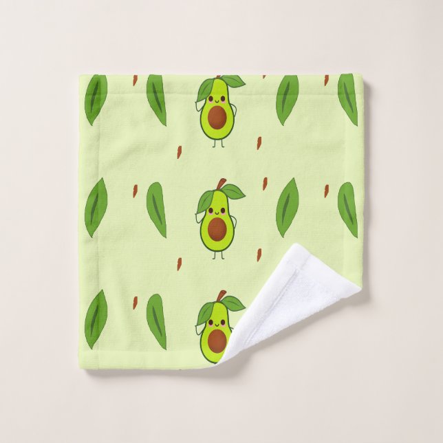Toalha De Rosto Cute kawaii avocado (Pano de lavar)