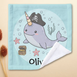 Toalha De Rosto Cute Pirate Narwhal