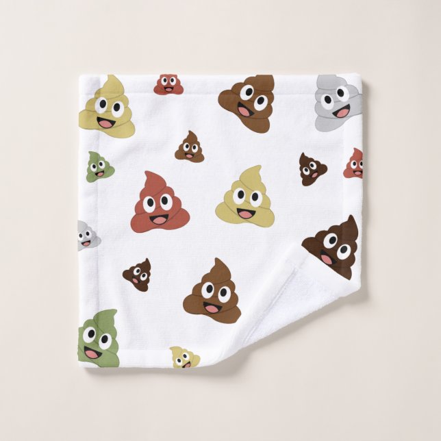 Toalha De Rosto Cute Poop emoji funny gift ideas (Pano de lavar)