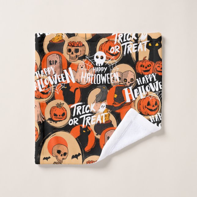Toalha De Rosto  Cute & Scary Halloween Spooky vibes  (Pano de lavar)