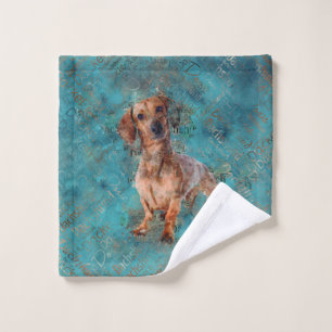 Toalha De Rosto Dachshund dog Mixed Media Art