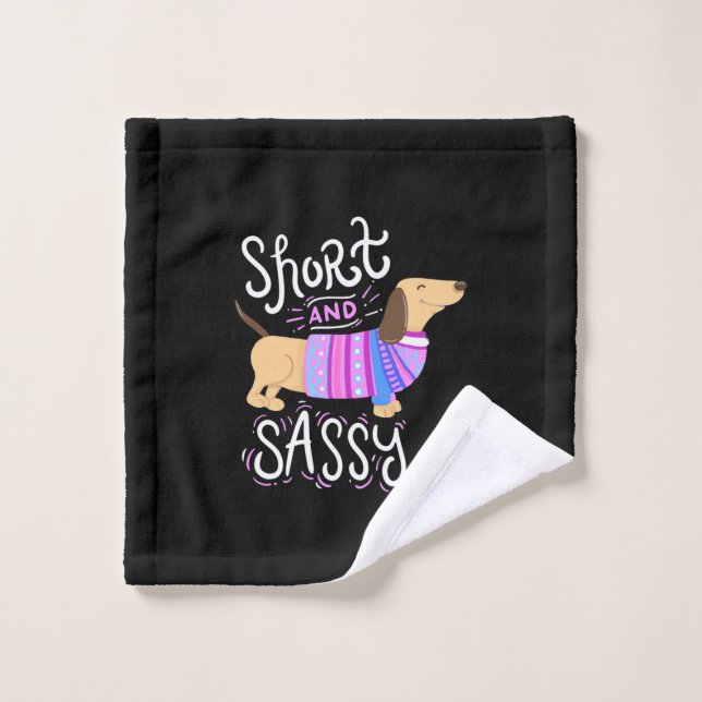 Toalha De Rosto Dachshund Short E Sassy (Pano de lavar)