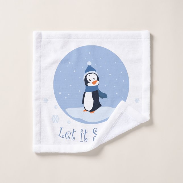 Toalha De Rosto Deixais lhe para nevar! (Pinguim) (Pano de lavar)
