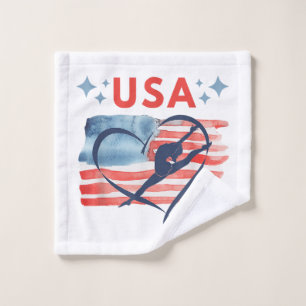 Toalha De Rosto Design de ginástica Patriótica Americana