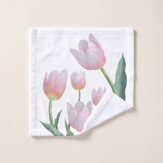 Toalha De Rosto Design Floral Tulipa Pastel (Pano de lavar)