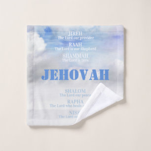 Toalha De Rosto Deus chama JIREH SHALOM RAPHA