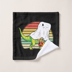 Toalha De Rosto Dino Fantasma Engraçado Halloween