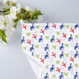 Toalha De Rosto Diversão de Aviões e Nuvens Coloridos