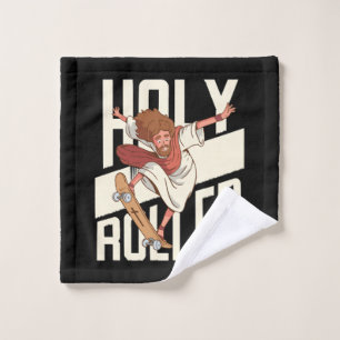 Toalha De Rosto Divertido Jesus de Patins Holy Roller