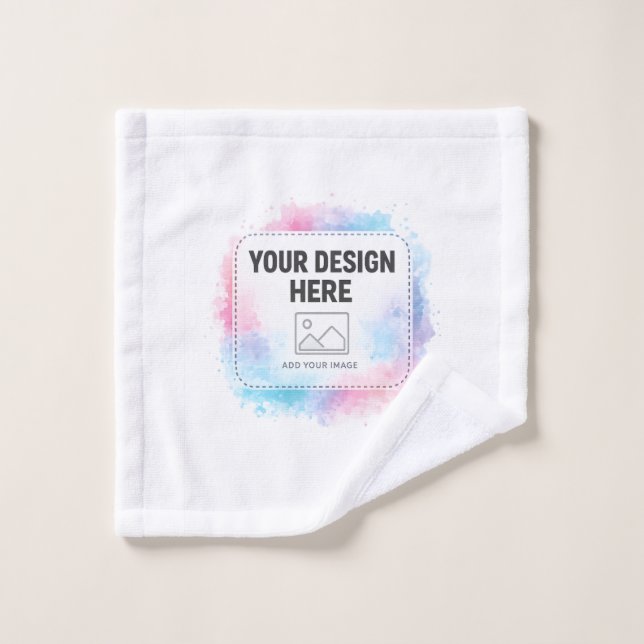 Toalha De Rosto Editable Watercolor Design Template – Your Design (Pano de lavar)