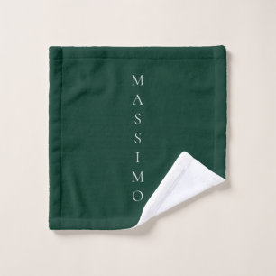 Toalha De Rosto Elegante Casual Verde Escuro Simples de Marca Próp