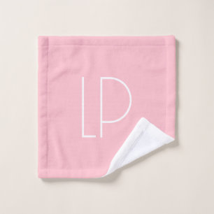Toalha De Rosto Elegante inicial minimalista moderna em rosa paste