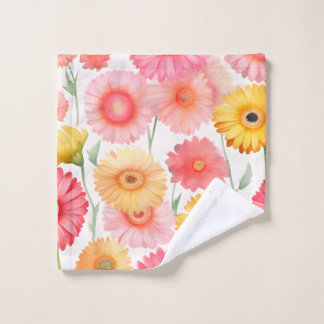 Toalha De Rosto Elegante Watercolor Gerbera