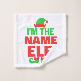 Toalha De Rosto Elfo de Natal Personalizado