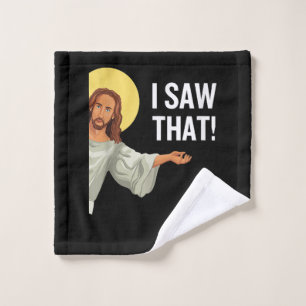 Toalha De Rosto Engraçado Jesus Meme Eu Vi Que Christian Cote Deus