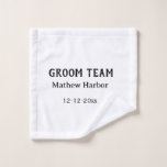 Toalha De Rosto Equipe do noivo nome do padrinho data festa de des<br><div class="desc">design</div>