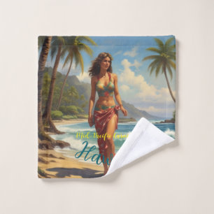 Toalha De Rosto Estilo Vintage Viagem Honolulu Médio Havaiano - Pa