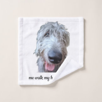 Toalha De Rosto Eu Levo Meu Hoooooman Irish Wolfhound pano de lava
