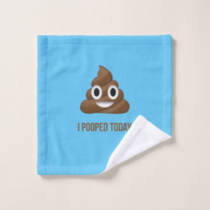 Toalha De Rosto Eu postei hoje Poo Emoji no Blue