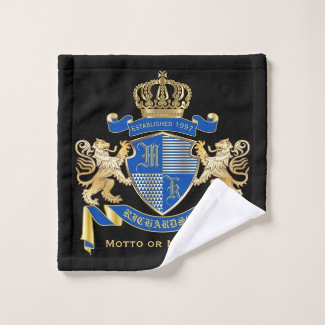 Toalha De Rosto Faça seu próprio Casaco de armas emblema de leão D (Pano de lavar)