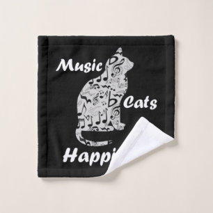 Toalha De Rosto Felicidade dos Gatos de Música - Citação de Amante