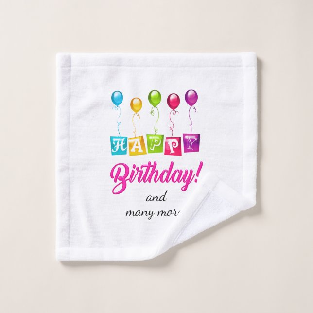 Toalha De Rosto Feliz aniversário (Pano de lavar)