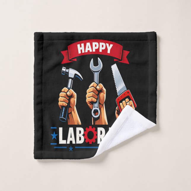 Toalha De Rosto Feliz Dia do Trabalho (Pano de lavar)