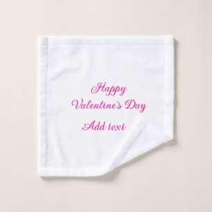 Toalha De Rosto Feliz dia dos namorados texto cor-de-rosa mensagem