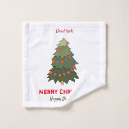 Toalha De Rosto Feliz Natal e Ano Novo Minimalista